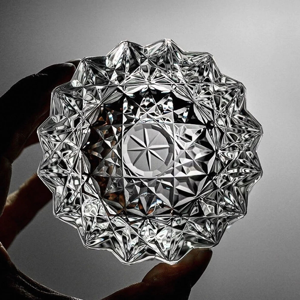 JR Edo Kiriko Hand-Cut Starburst Crystal Whiskey Glass