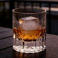 JR Edo Kiriko Hand-Cut Starburst Crystal Whiskey Glass