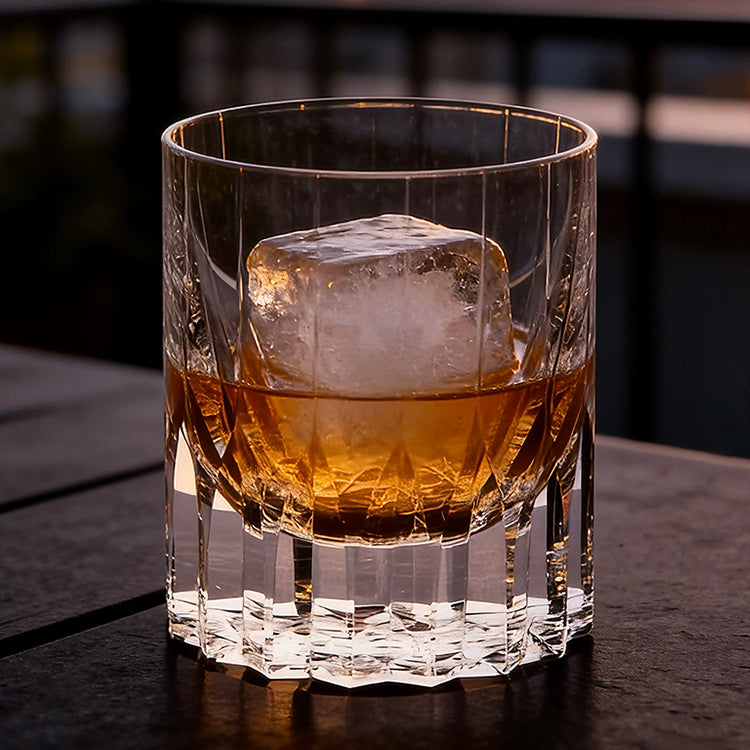 JR Edo Kiriko Hand-Cut Starburst Crystal Whiskey Glass