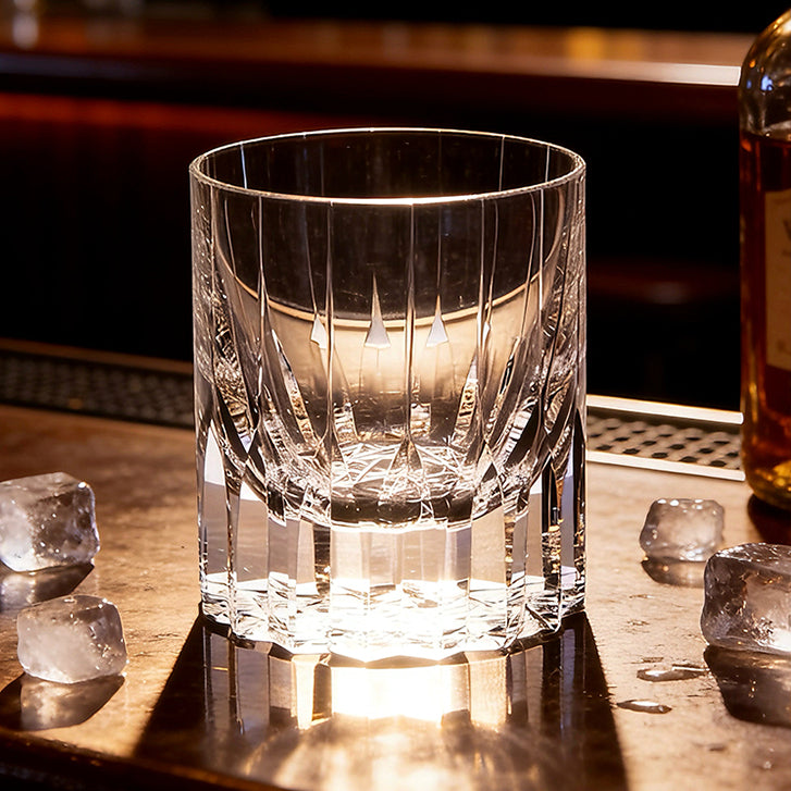 JR Edo Kiriko Hand-Cut Starburst Crystal Whiskey Glass