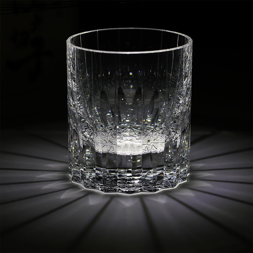 JR Edo Kiriko Hand-Cut Starburst Crystal Whiskey Glass