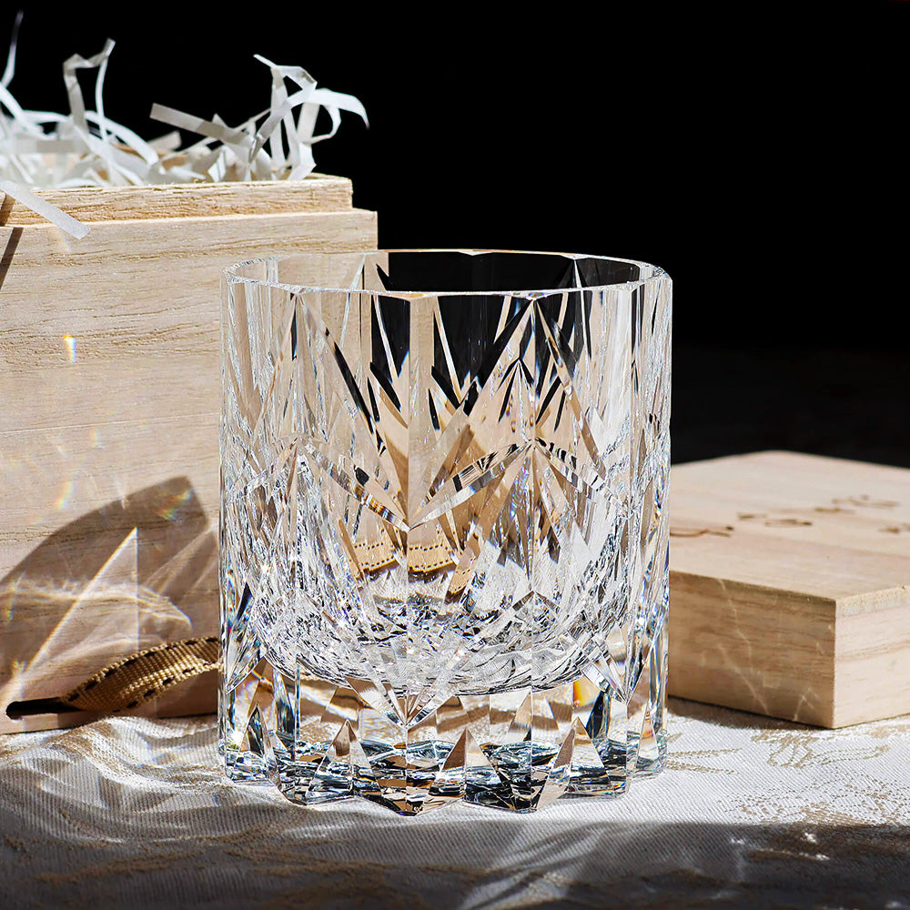 JR Edo Kiriko Hand-Cut Stellar Ascent Whiskey Glass
