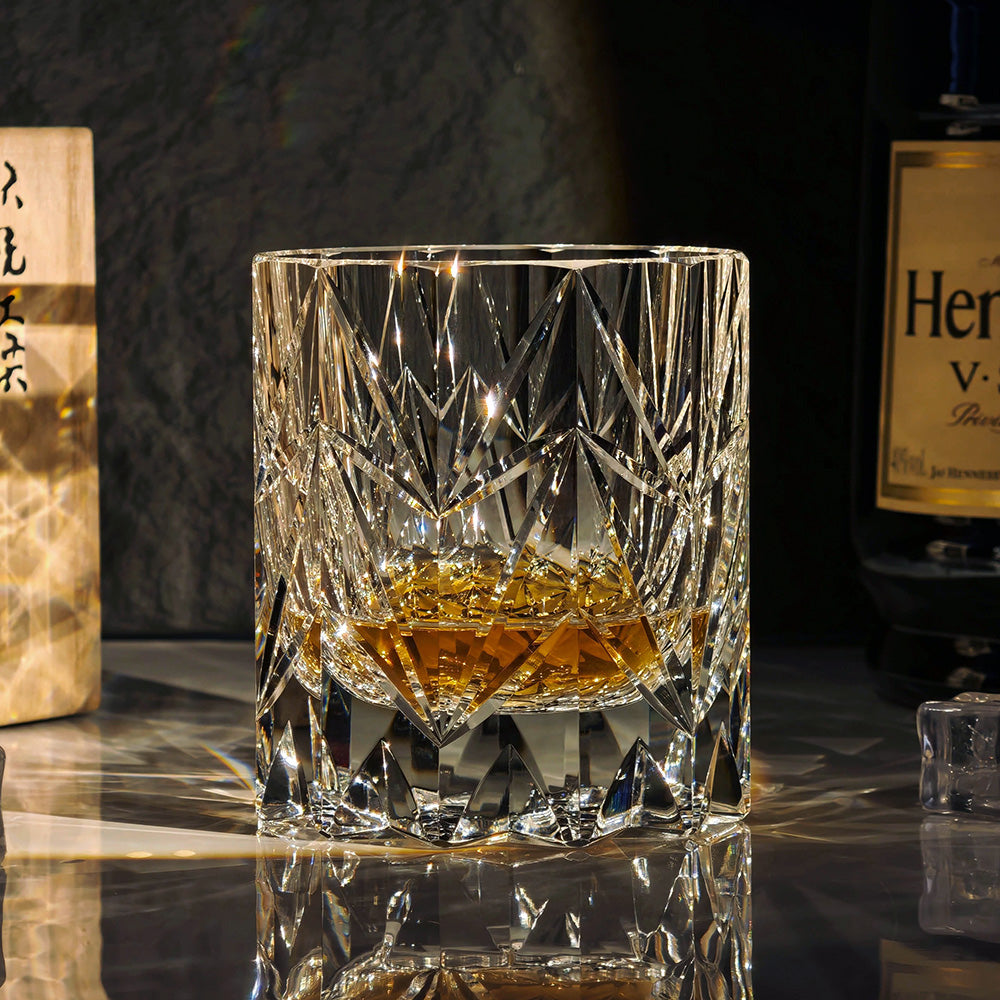 JR Edo Kiriko Hand-Cut Stellar Ascent Whiskey Glass