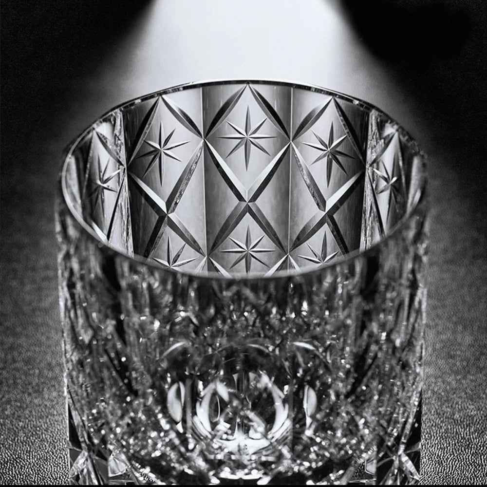JR Edo Kiriko Hand-Cut Stellar Prism Crystal Whiskey Glass