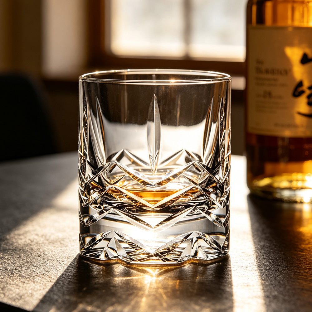 JR Edo Kiriko Hand-Cut Tsurara Crystal Whiskey Glass