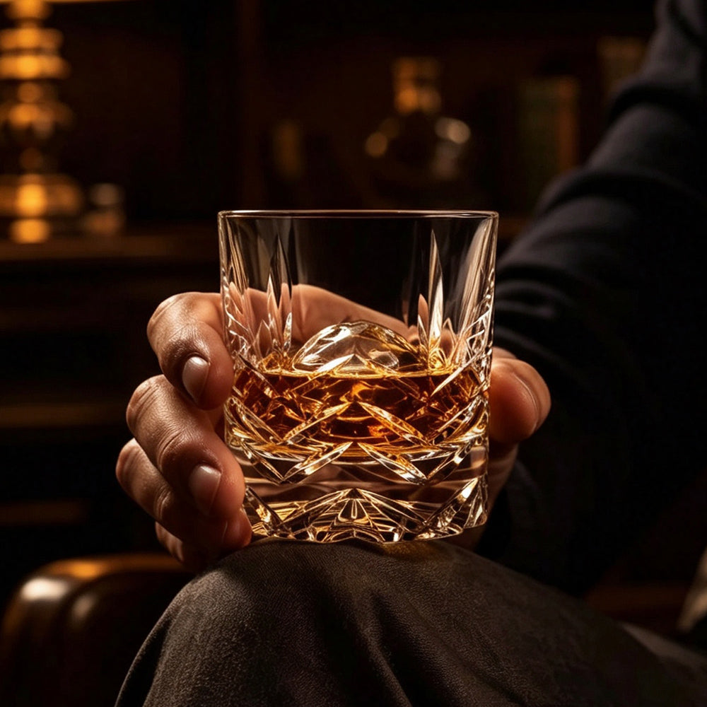 JR Edo Kiriko Hand-Cut Tsurara Crystal Whiskey Glass