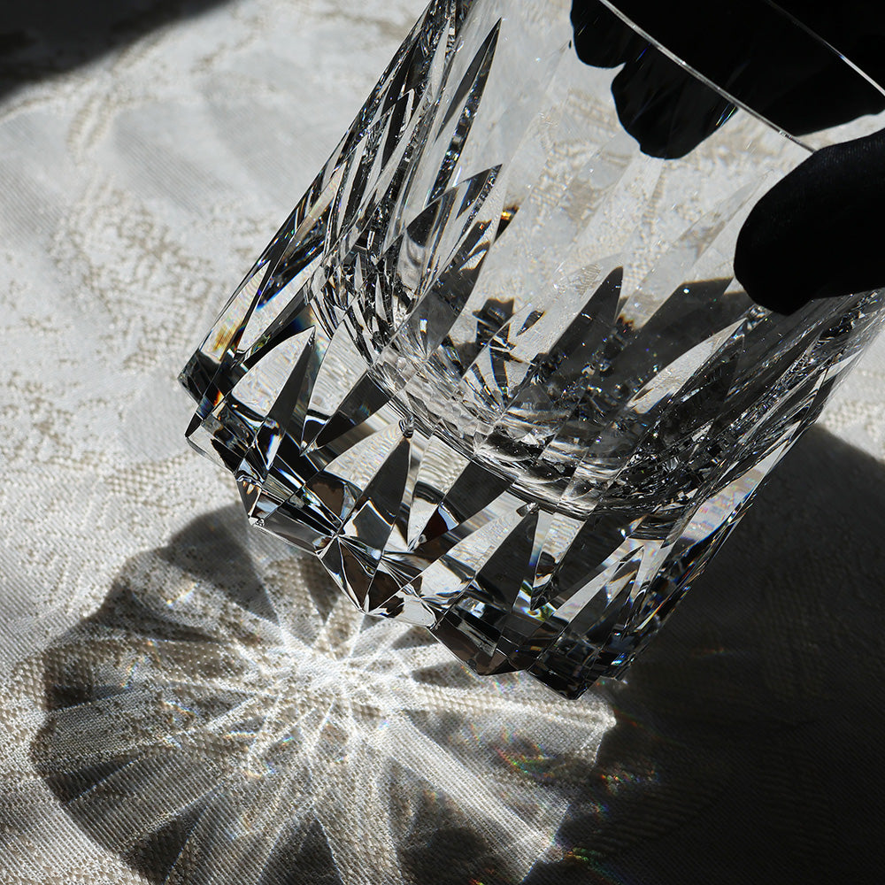 JR Edo Kiriko Hand-Cut Tsurugi K9 Crystal Whiskey Glass