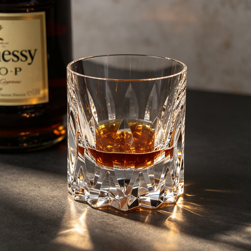 JR Edo Kiriko Hand-Cut Tsurugi K9 Crystal Whiskey Glass