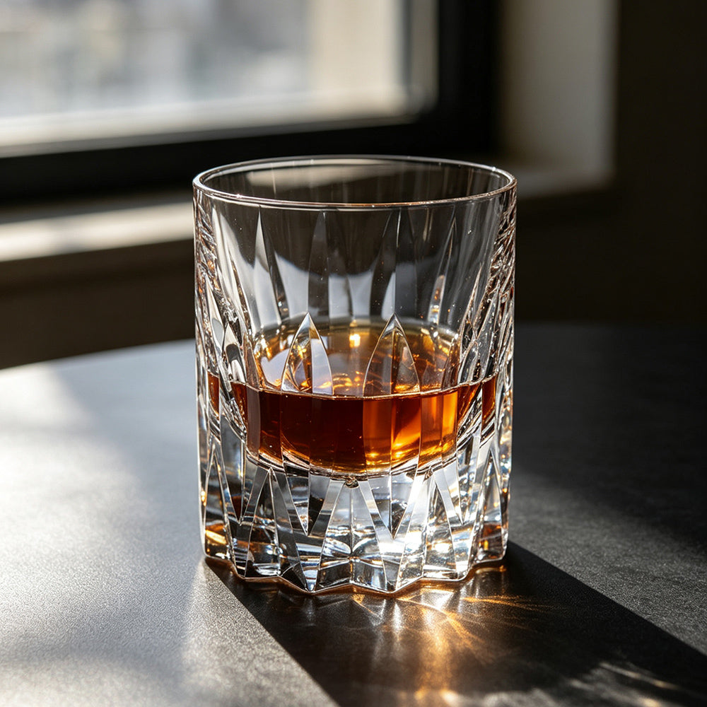 JR Edo Kiriko Hand-Cut Tsurugi K9 Crystal Whiskey Glass