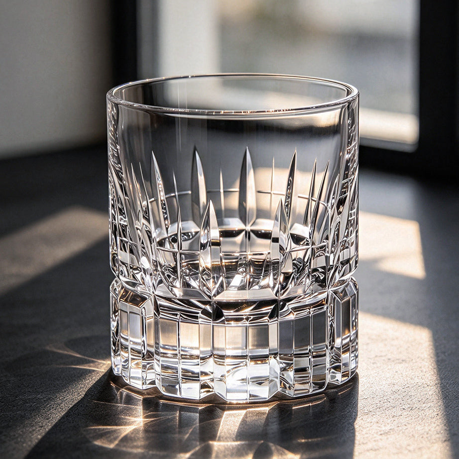 JR Edo Kiriko Hand-Cut Virex Crystal Whiskey Glass