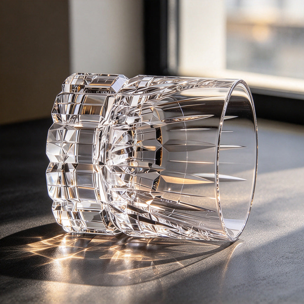 JR Edo Kiriko Hand-Cut Virex Crystal Whiskey Glass