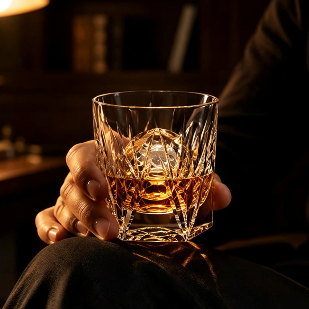 JR Edo Kiriko Hand-Cut Yuragi Crystal Whiskey Glass