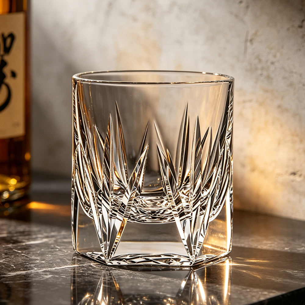 JR Edo Kiriko Hand-Cut Yuragi Crystal Whiskey Glass