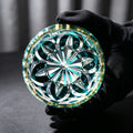 JR Edo Kiriko Hand-cut Kagome Teal Blue Crystal Whiskey Glass