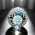 JR Edo Kiriko Hand-cut Kagome Teal Blue Crystal Whiskey Glass
