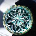 JR Edo Kiriko Hand-cut Kagome Teal Blue Crystal Whiskey Glass