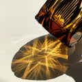 Edo Kiriko Handcrafted Amber Candlelight Whiskey Glass