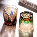 Edo Kiriko Handcrafted Amber Candlelight Whiskey Glass