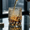 JR Edo Kiriko Handcrafted Amber Whiskey Glass