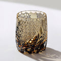 Edo Kiriko Handcrafted Amber Whiskey Glass
