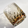 Edo Kiriko Handcrafted Amber Whiskey Glass