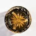 Edo Kiriko Handcrafted Amber Whiskey Glass
