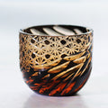 Edo Kiriko Handcrafted Black-Amber Crystal Sake Glass