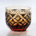Edo Kiriko Handcrafted Black-Amber Crystal Sake Glass