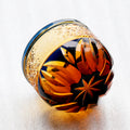 Edo Kiriko Handcrafted Blue-Amber Crystal Sake Glass