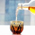 Edo Kiriko Handcrafted Blue-Amber Crystal Sake Glass