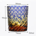 Edo Kiriko Handcrafted Blue Amber Whiskey Tumbler