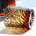 Edo Kiriko Handcrafted Blue Amber Whiskey Tumbler