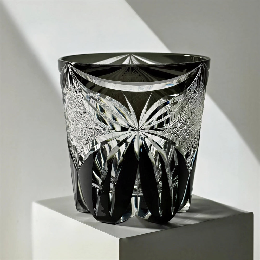 Edo Kiriko Handcrafted Butterfly Motif Whiskey Glass