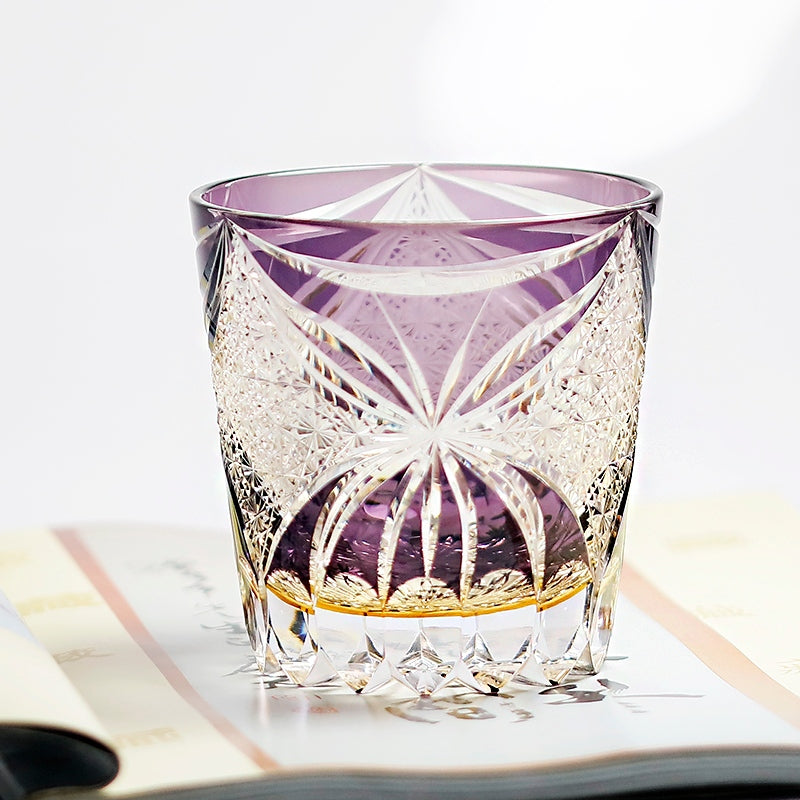 Edo Kiriko Handcrafted Butterfly Motif Whiskey Glass