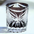 Edo Kiriko Handcrafted Butterfly Motif Whiskey Glass