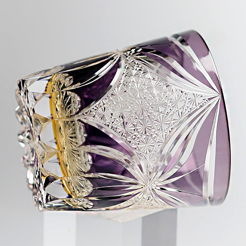 Edo Kiriko Handcrafted Butterfly Motif Whiskey Glass