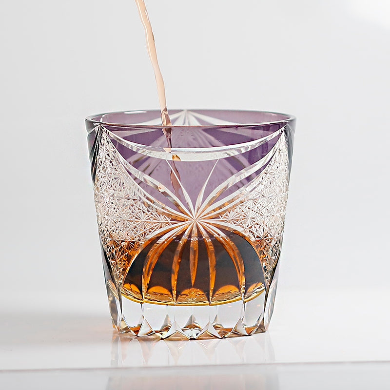 Edo Kiriko Handcrafted Butterfly Motif Whiskey Glass