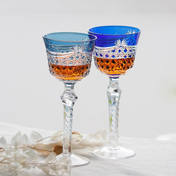 Edo Kiriko Handcrafted Crystal Stemmed Wine Glass