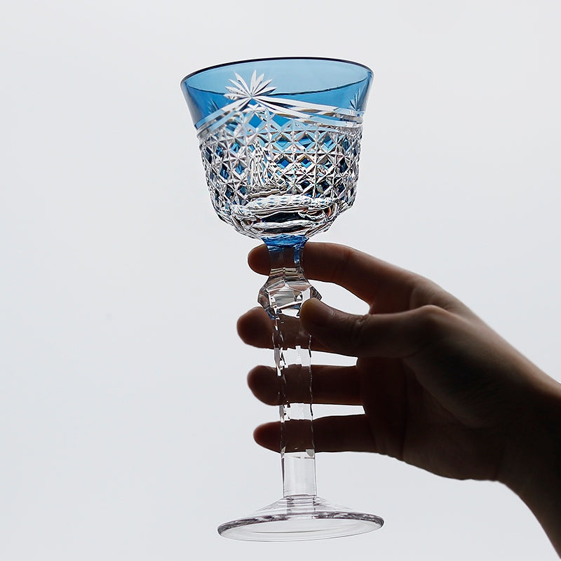 Edo Kiriko Handcrafted Crystal Stemmed Wine Glass