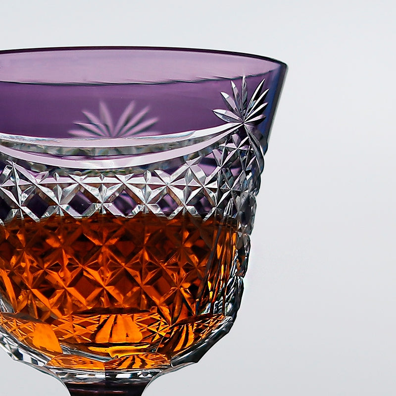 Edo Kiriko Handcrafted Crystal Stemmed Wine Glass