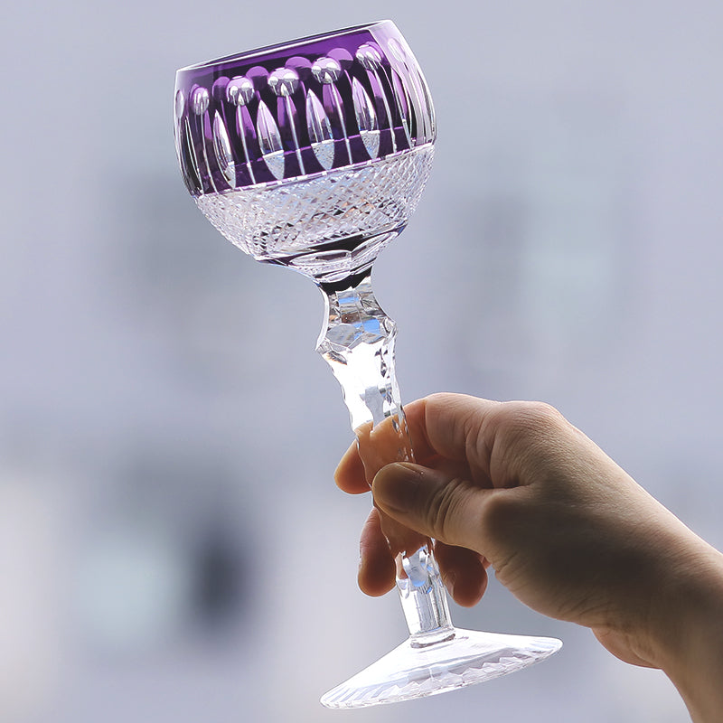 Edo Kiriko Handcrafted Crystal Stemmed Wine Glass