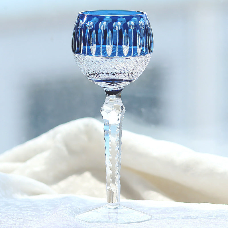 Edo Kiriko Handcrafted Crystal Stemmed Wine Glass