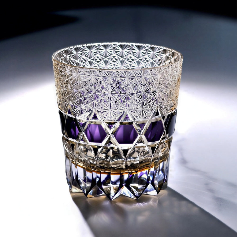 Edo Kiriko Handcrafted Fluorite Crystal Whiskey Glass