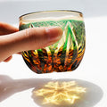 Edo Kiriko Handcrafted Green-Amber Crystal Sake Glass