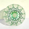 Edo Kiriko Handcrafted Green Starburst Whiskey Glass with Gift Box