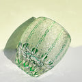 Edo Kiriko Handcrafted Green Starburst Whiskey Glass with Gift Box
