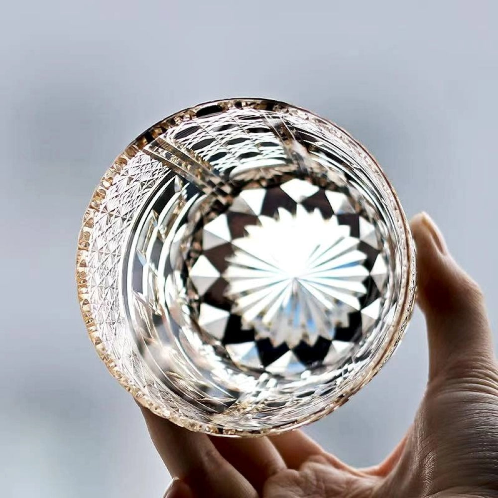 Edo Kiriko Handcrafted Hexa-Ryume Crystal Whiskey Glassbackground