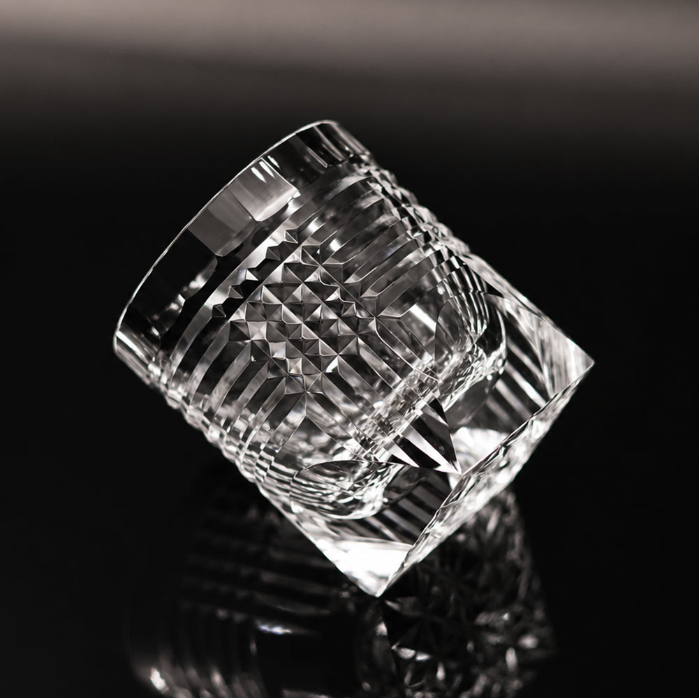 JR Edo Kiriko Handcrafted Intersections Whiskey Glass
