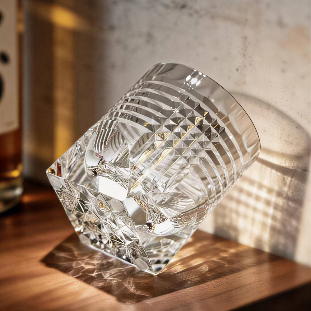 Edo Kiriko Handcrafted Intersections Whiskey Glass