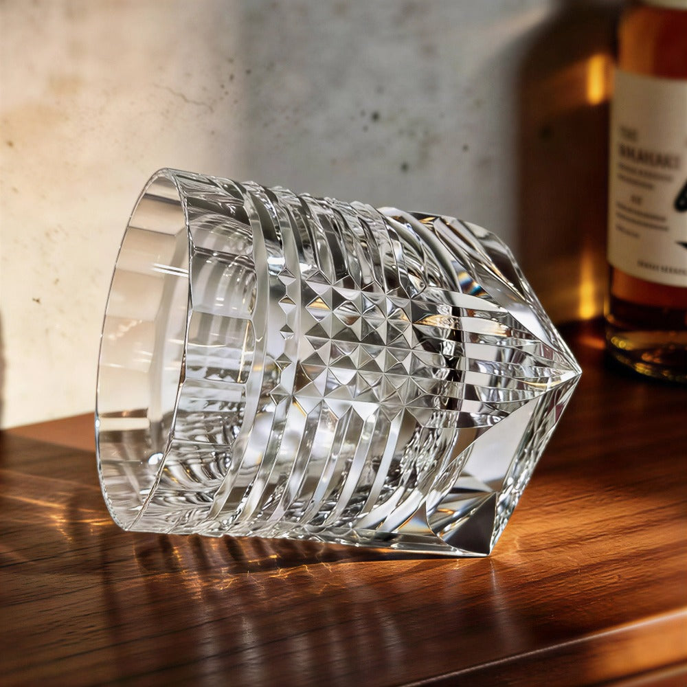 Edo Kiriko Handcrafted Intersections Whiskey Glass